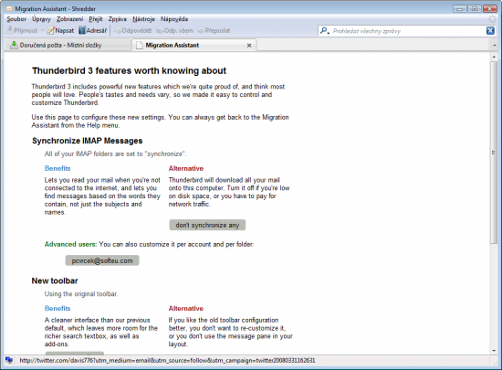 Migrátor Thunderbirdu 3