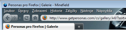 Personas ve vývojové verzi Firefoxu