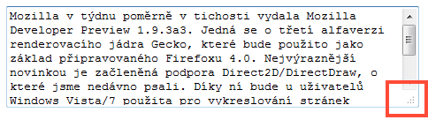 Zvětšování textové oblasti ve Firefoxu 4