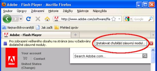 Instalace Flashe ve Firefoxu