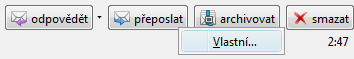 Úprava tlačítek na hlavičce zprávy Thunderbirdu 3.1