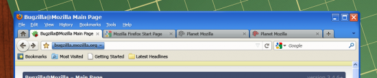 Vzhled Firefoxu 4.0 ve Windows XP