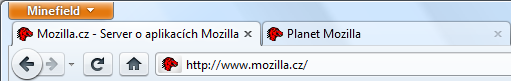 Lišta s panely ve Firefoxu 4.0