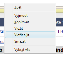 Volba Vložit a jít ve Firefoxu