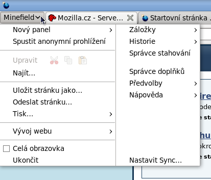 Nové jednotné tlačítko Firefoxu v Linuxu