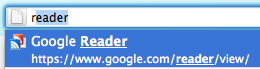 Našeptávání Google Reader