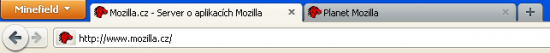 Panely v hlavičce okna ve Firefoxu 4.0