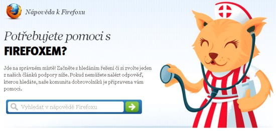 Stránky podpory Firefoxu