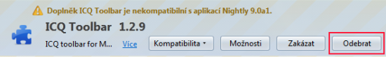 Odinstalace ICQ Toolbar z Firefoxu