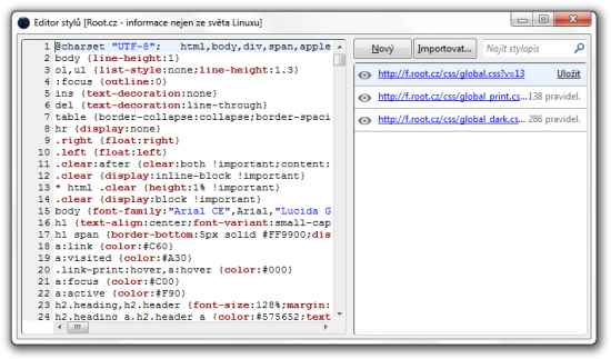 Editor stylů Firefoxu
