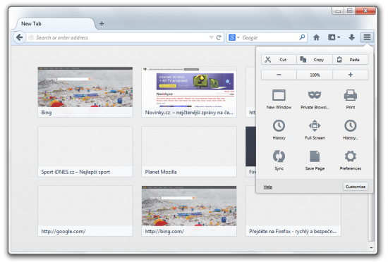 Nový vzhled Firefoxu