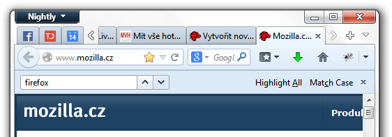 Vyhledávání ve Firefoxu