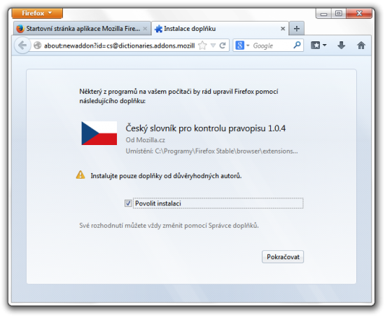 Instalce Českého slovníku na kontrolu pravopisu pro všechny uživatele