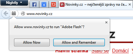 Povolení zásuvného modulu ve Firefoxu