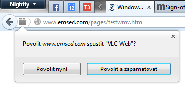 Aktivování zásuvného modulu ve Firefoxu - dotaz