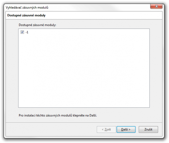 Vyhledávání zásuvného modulu ve Firefoxu