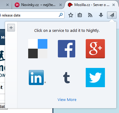 Sdílení ve Firefoxu