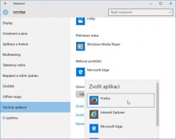 Win10 - Nastavení - Webový prohlížeč