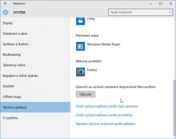 Win10 - Nastavení - Webový prohlížeč - Firefox